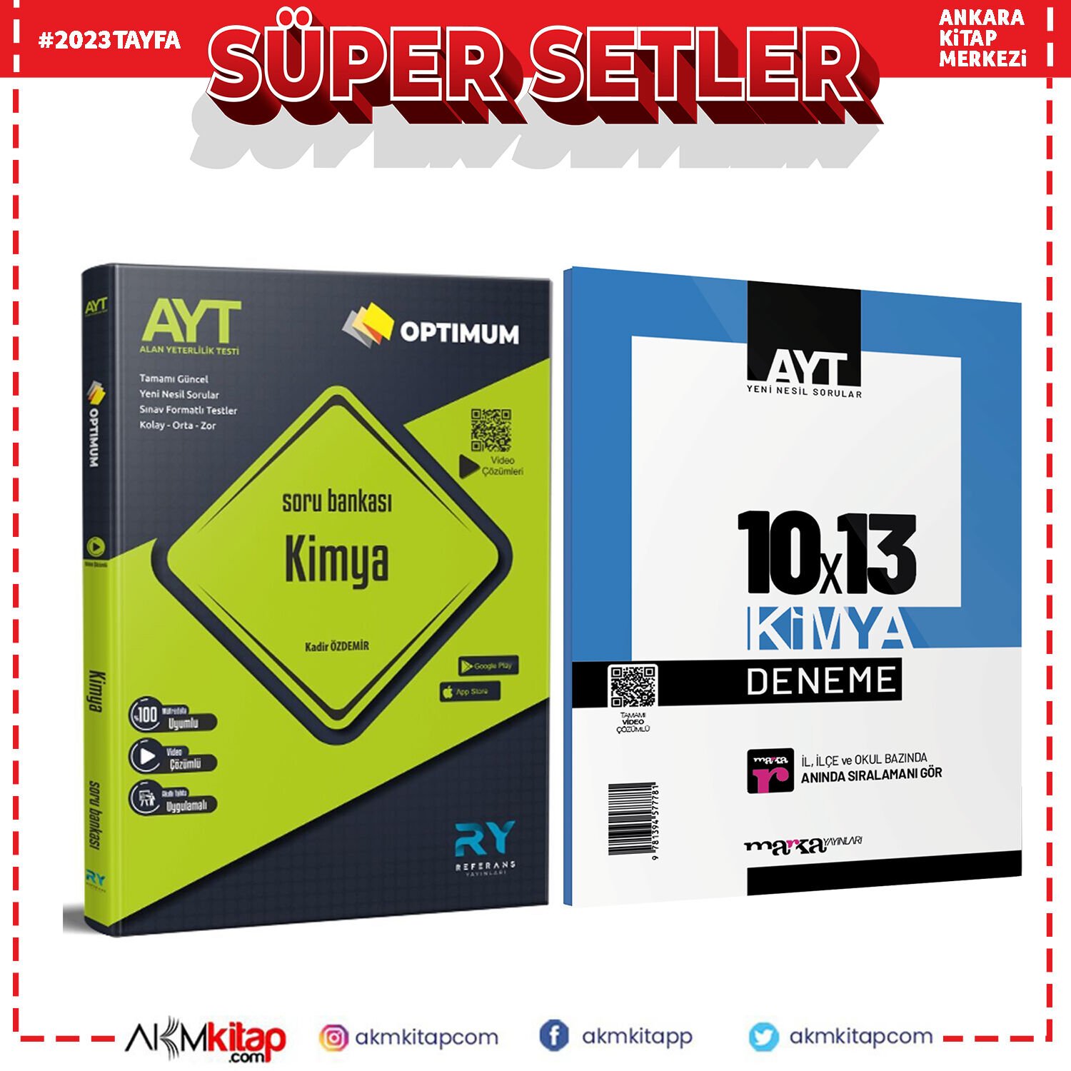 Referans AYT Kimya Soru ve Marka Deneme Seti 2 Kitap