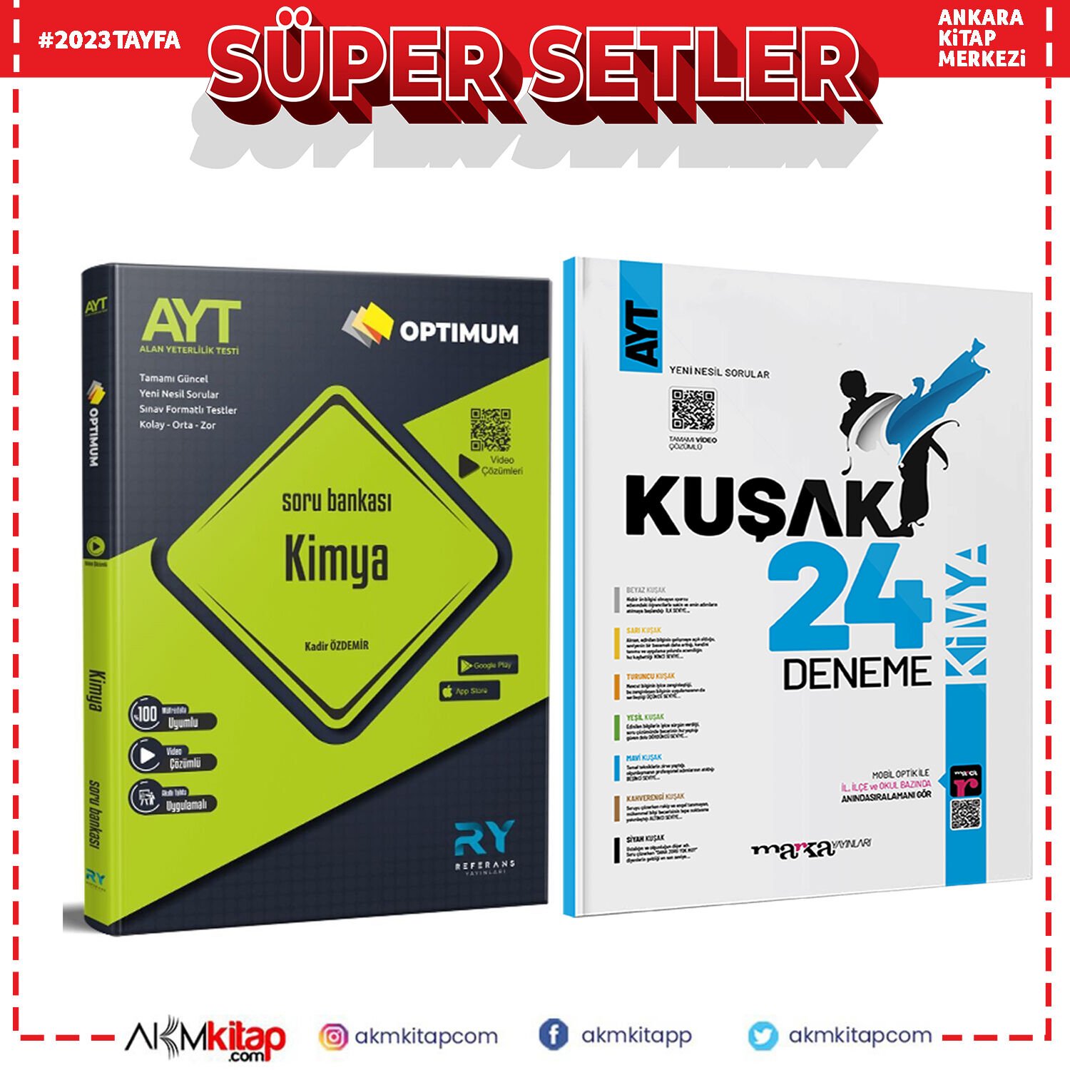 Referans AYT Kimya Soru ve Marka Kuşak Deneme Seti 2 Kitap