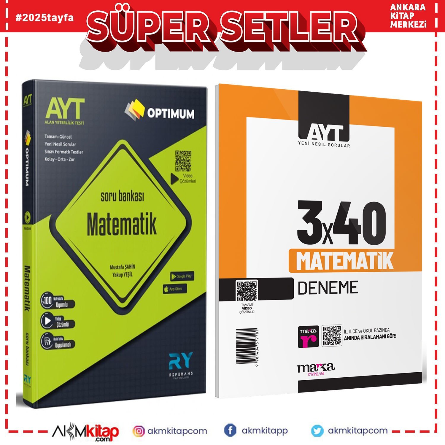 Referans AYT Matematik Soru Bankası ve Marka Deneme Seti 2 Kitap
