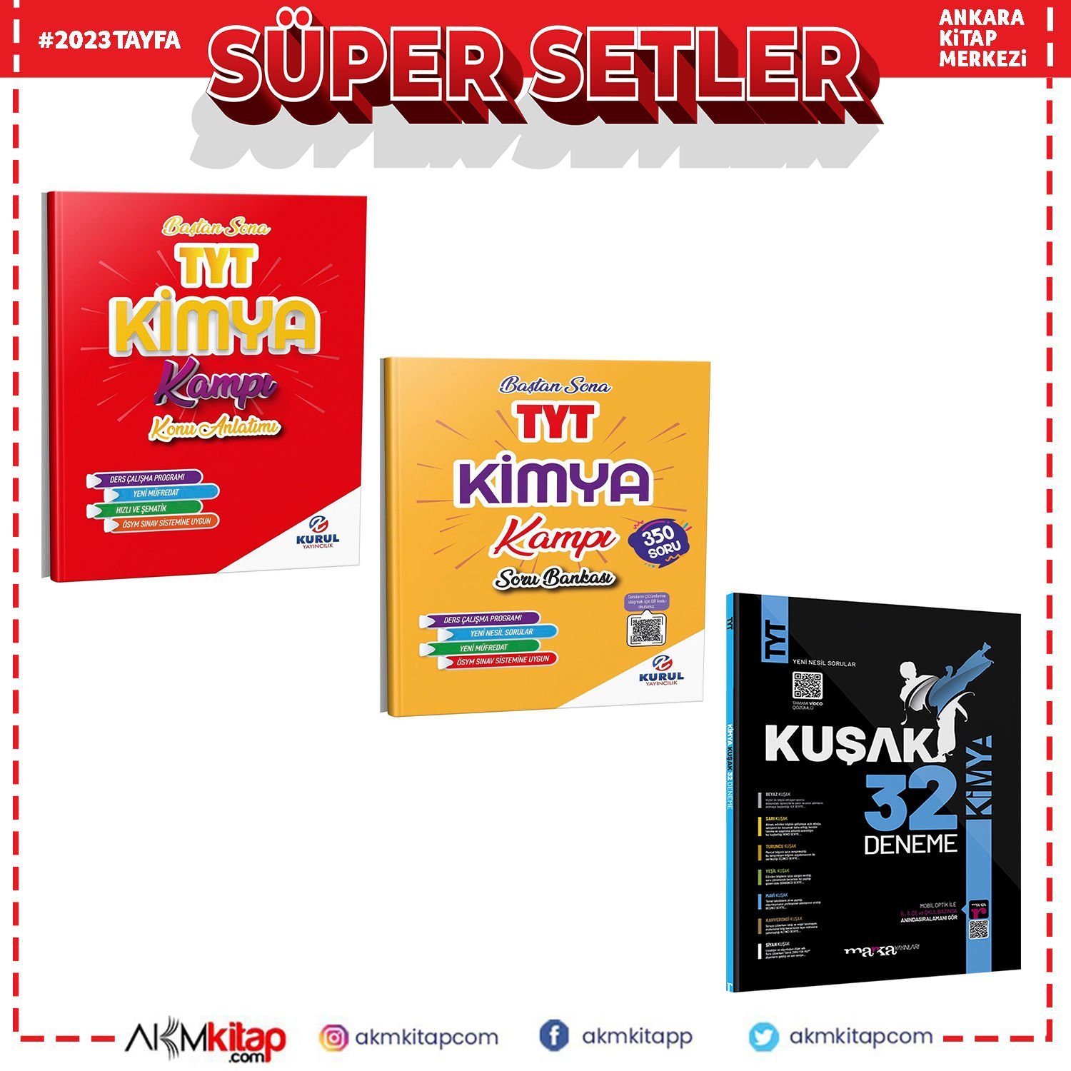 Kurul TYT Kimya Konu Soru ve Marka Kuşak Deneme Seti 3 Kitap