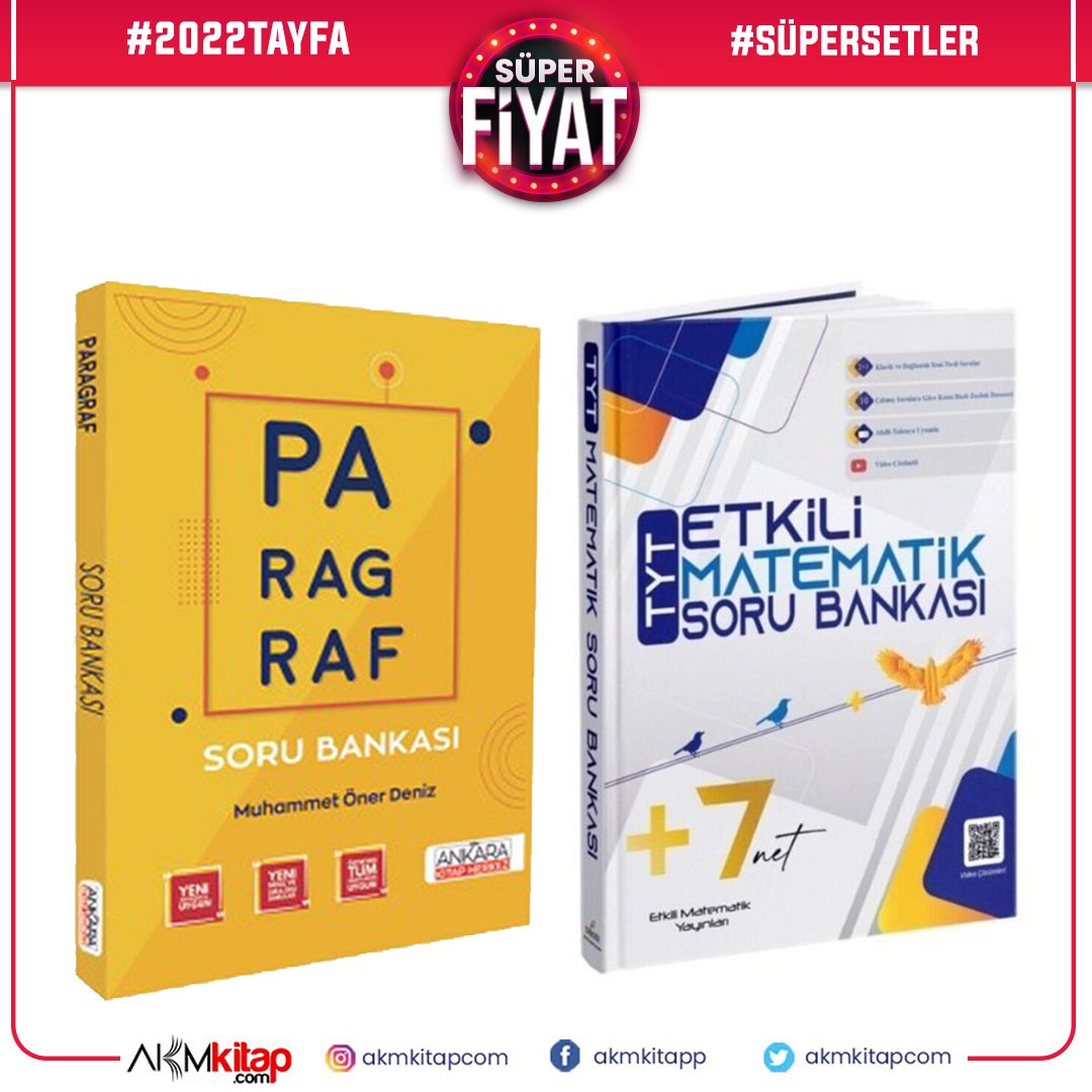 TYT Etkili Matematik ve Ankara Kitap Merkezi Paragraf Soru Bankası Seti 2 Kitap
