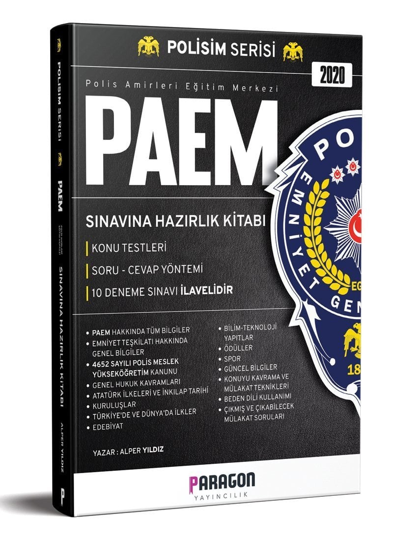2020 PAEM Polis Amirleri Eğitim Merkezi Sınavına Hazırlık Konu Kitabı Konu Testleri Ve 10 Deneme Sınavı Paragon Yayıncılık