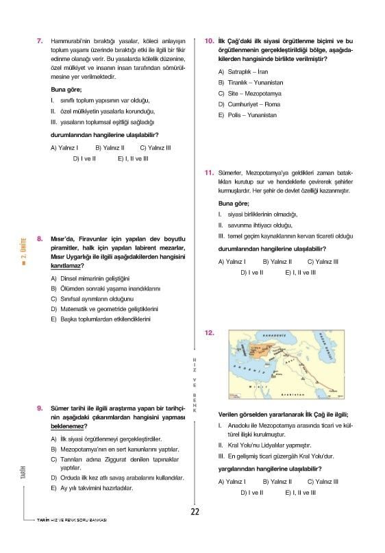 TYT Tarih Soru Bankası Hız ve Renk Yayınları