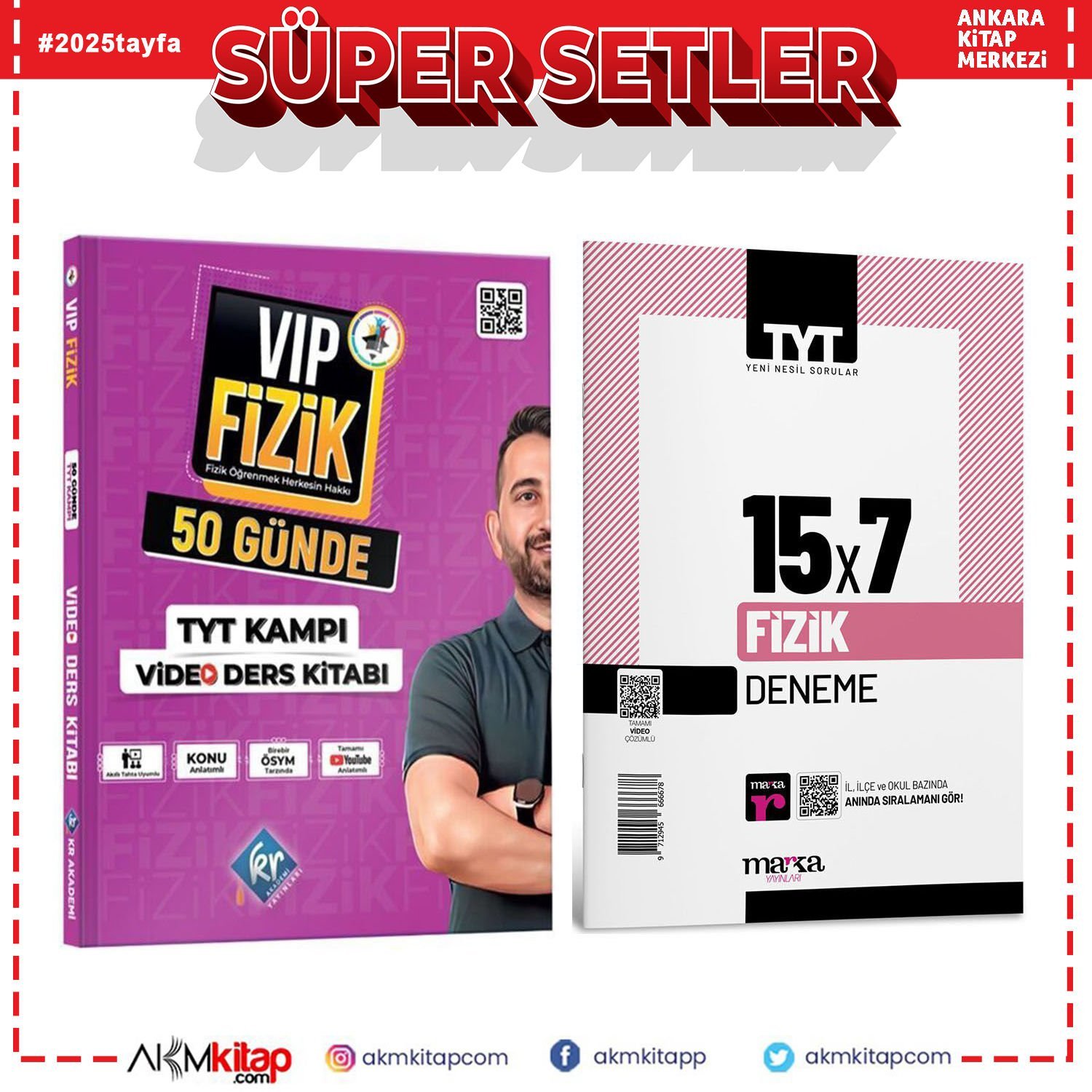 Kr Akademi TYT VİP Fizik Konu ve Marka Fizik Deneme Seti 2 Kitap