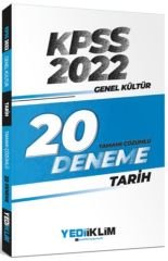 2022 KPSS Genel Kültür Tarih Tamamı Çözümlü 20 Deneme Sınavı Yediiklim Yayınları