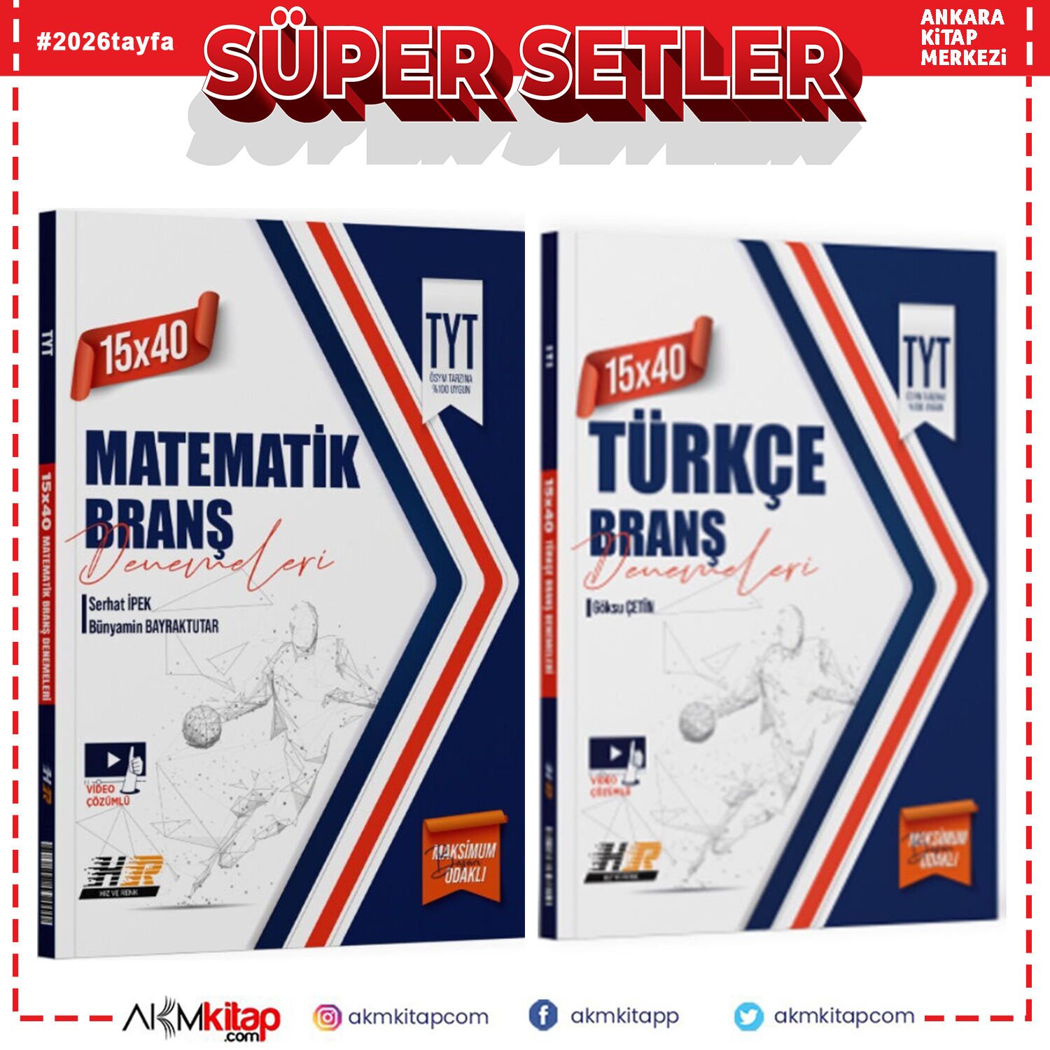 Hız ve Renk TYT Matematik ve Türkçe Deneme Seti 2 Kitap