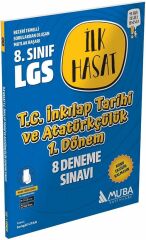 8. Sınıf LGS TC İnkılap Tarihi ve Atatürkçülük 1. Dönem İlk Hasat 8 Deneme Sınavı  Muba Yayınları