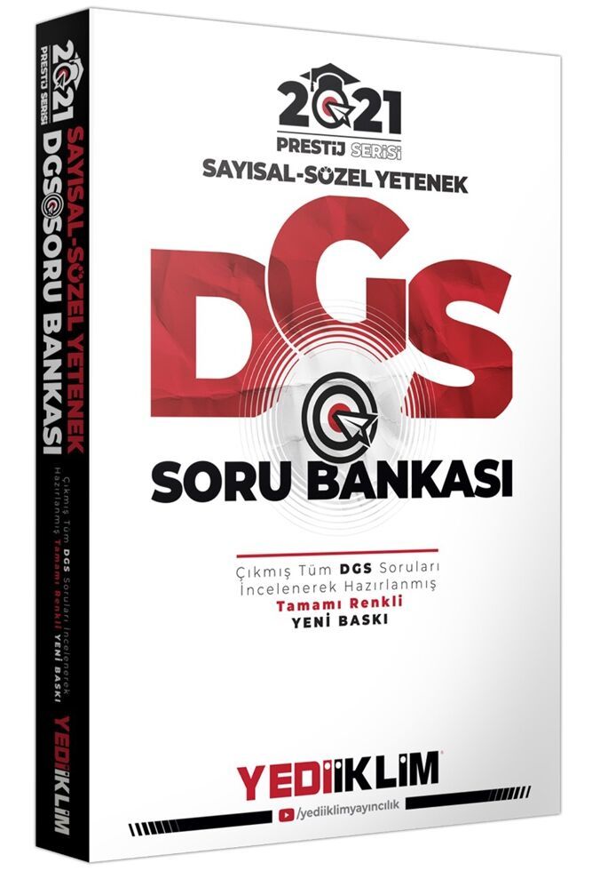 2021 DGS Sayısal Sözel Yetenek Prestij Serisi Soru Bankası Tamamı Renkli Yediiklim Yayınları