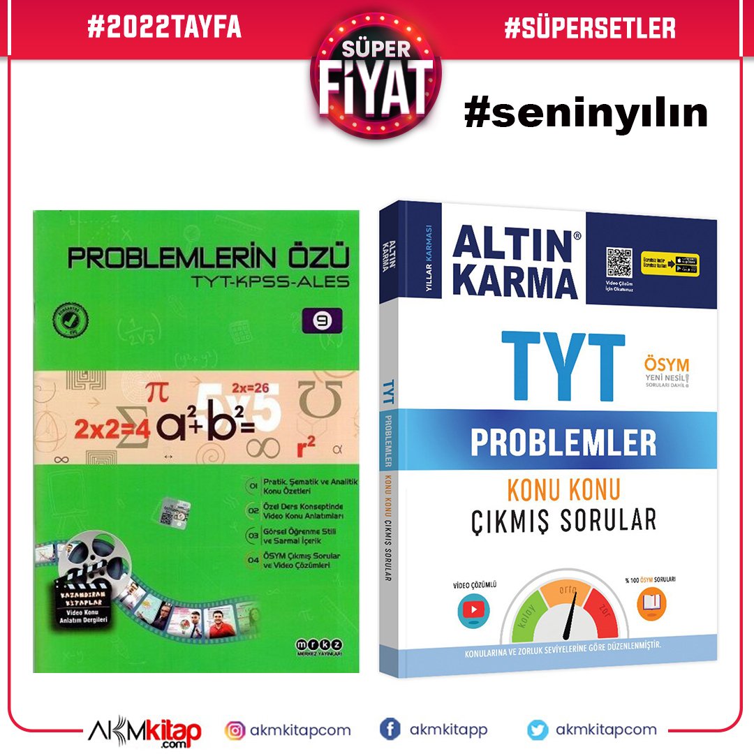 Altın Karma Problemler Konu Konu Çıkmış Sorular ve Merkez Problemlerin Özü Seti