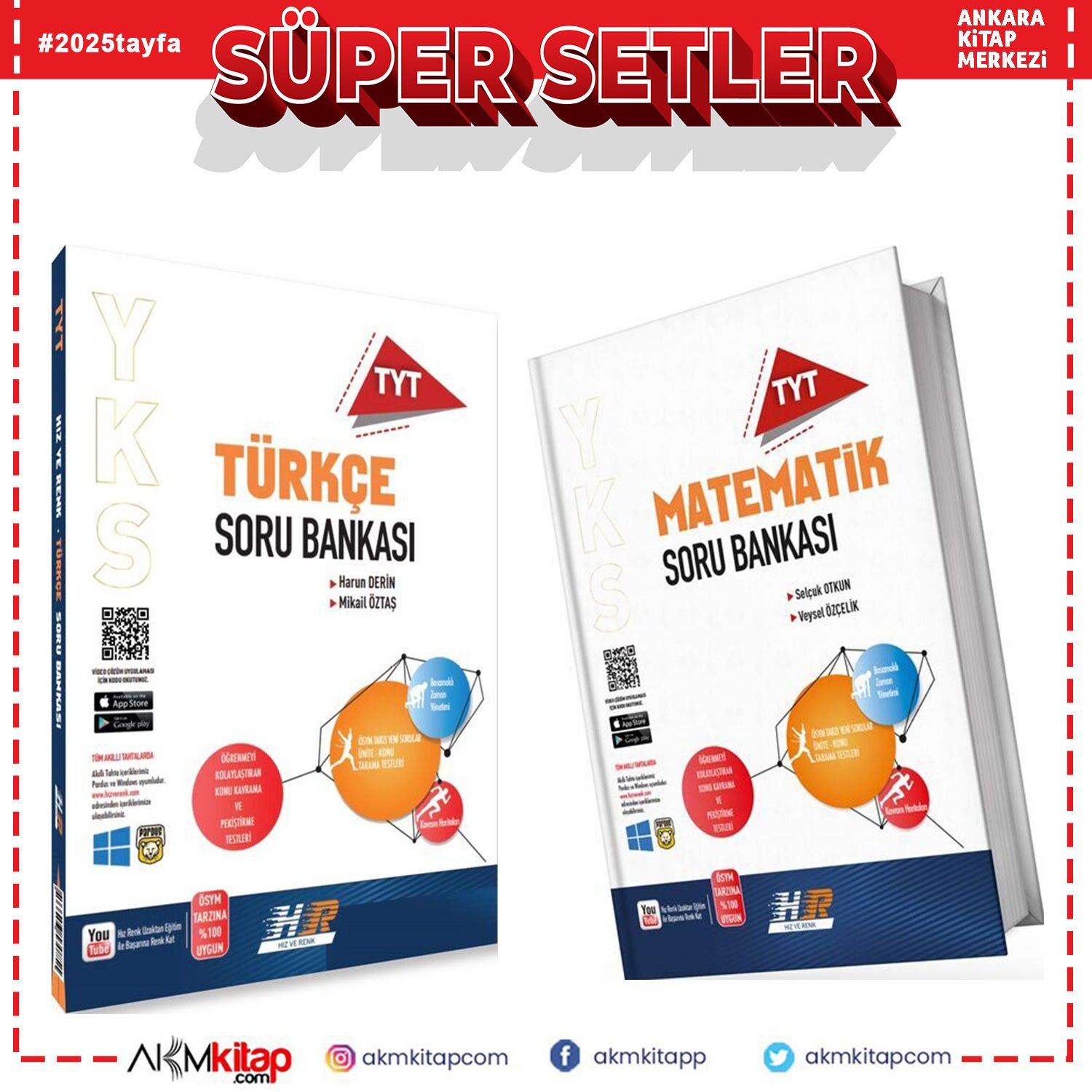 Hız ve Renk TYT Matematik ile Türkçe Soru Bankası 2 Kitap Set