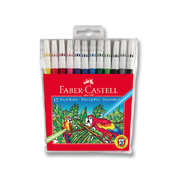 Keçeli Kalem 12 Renk Yıkanabilir Faber Castell
