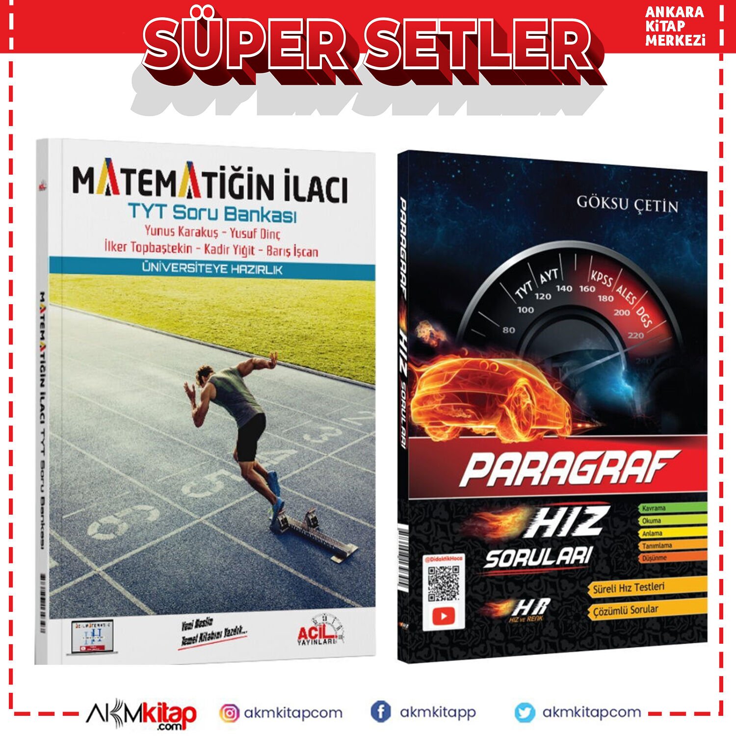 Hız ve Renk Paragraf ile Acil Yayınları TYT Matematiğin İlacı Soru Bankası Seti 2 Kitap
