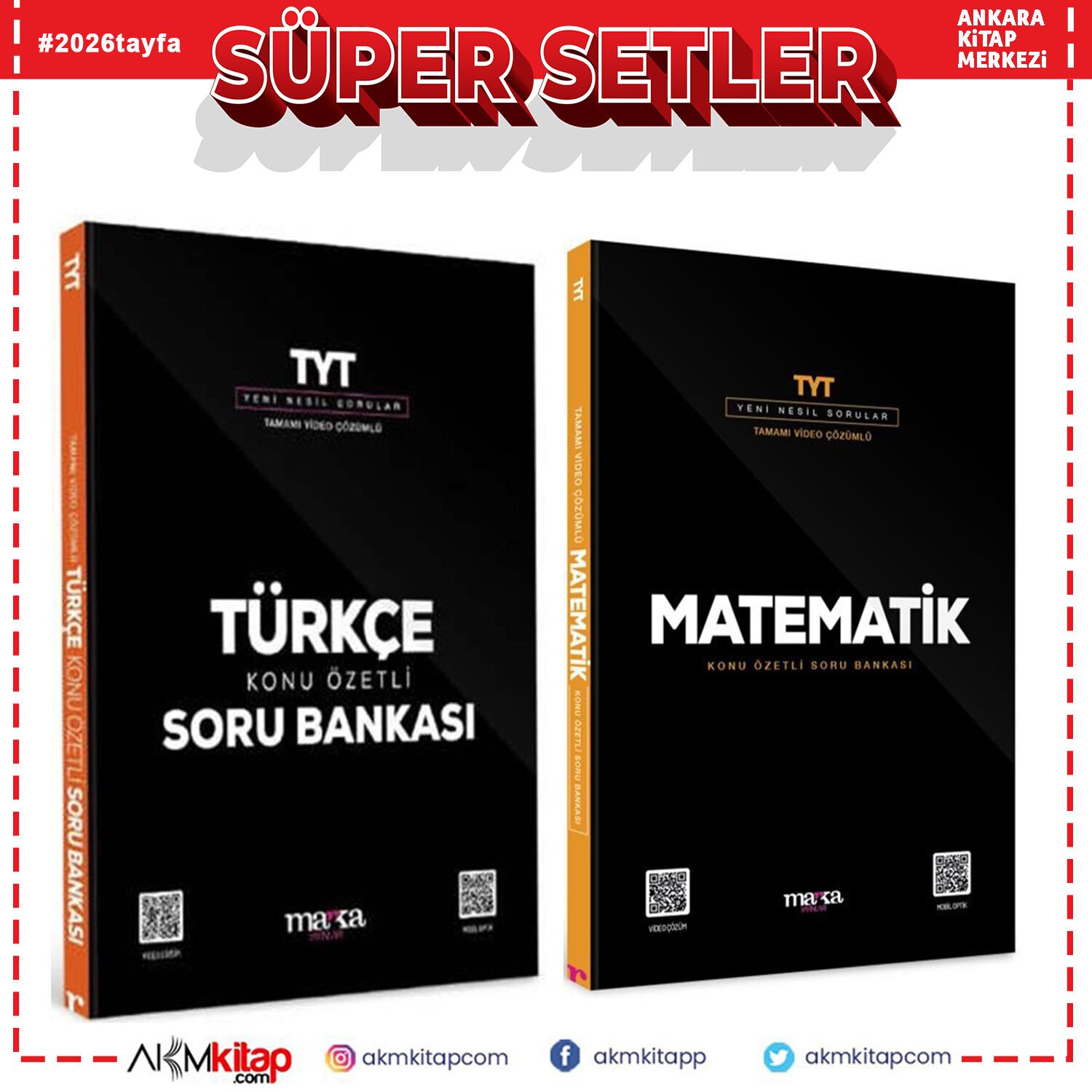 Marka Yayınları TYT Türkçe ve Matematik Soru Bankası Seti 2 Kitap