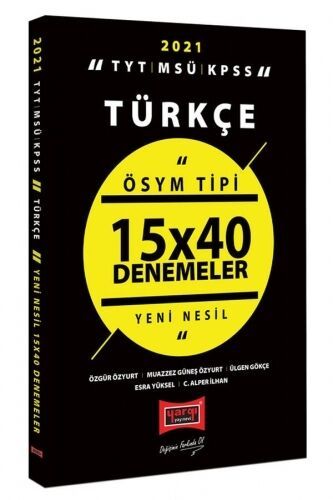2021 TYT MSÜ KPSS Türkçe ÖSYM Tipi 15x40 Denemeler Yargı Yayınları