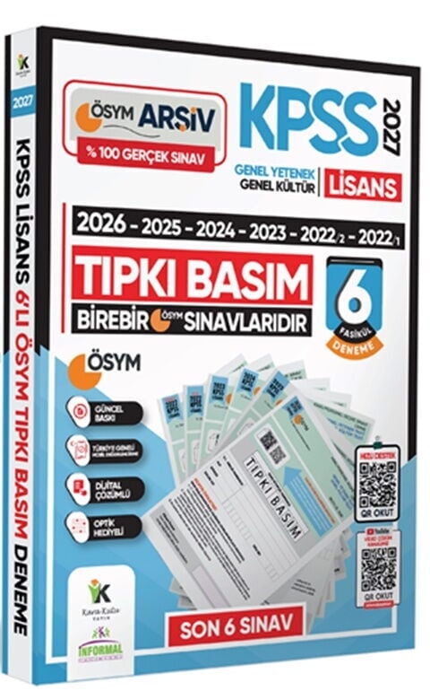 2027 KPSS Lisans ÖSYM Çıkmış Soru Tıpkı Basım 6lı Deneme Paketi Video Çözümlü Türkiye Geneli İnformal Yayınları