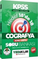 KPSS Genel Kültür Hedef 18 de 18 Coğrafya Konu Özetli Soru Bankası Yediiklim Yayınları