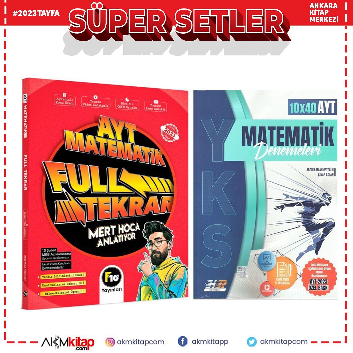 F10 AYT Matematik Full Tekrar Video Ders Kampı ile Hız ve Renk AYT Özel Deneme Seti 2 Kitap