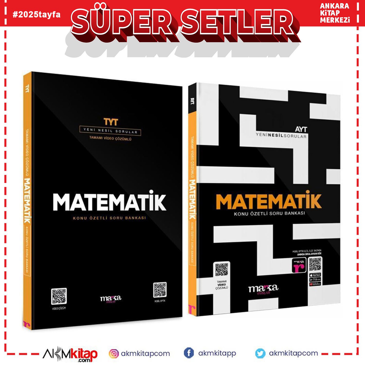 Marka Yayınları TYT AYT Matematik Soru Bankası Seti 2 Kitap