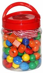 İpe Boncuk Dizme Ahşap 90 Parça