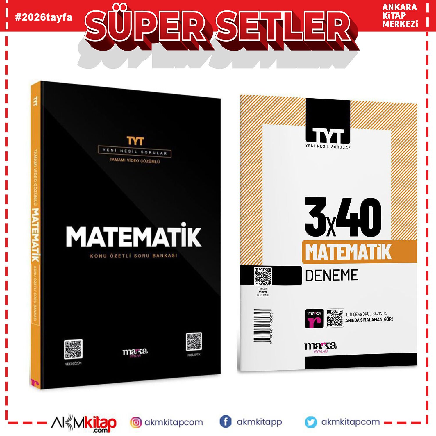 Marka Yayınları TYT Matematik Soru ve Deneme Seti 2 Kitap