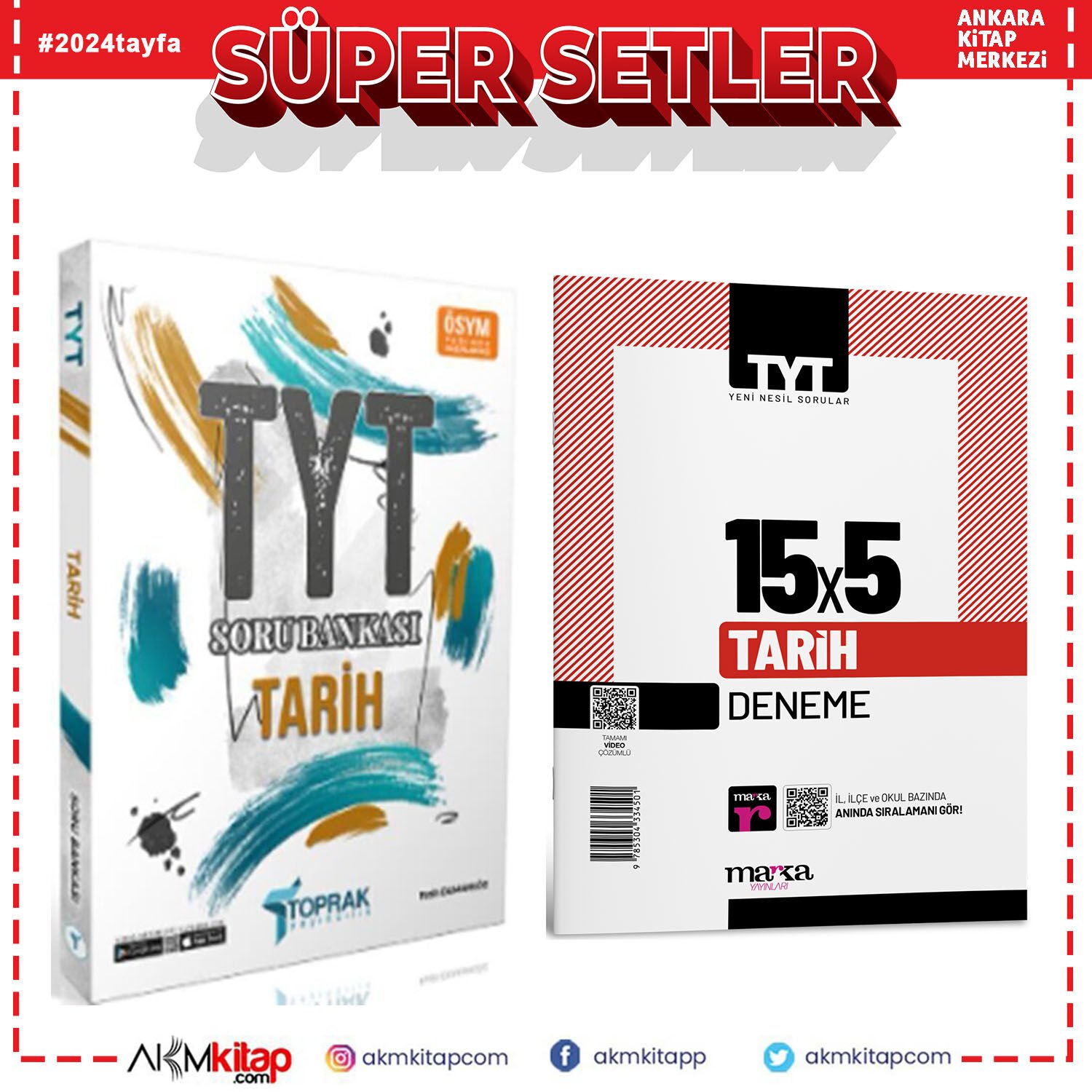 Toprak TYT Tarih Soru Bankası ve Marka Deneme Seti 2 Kitap