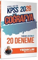 2026 KPSS Genel Kültür Coğrafya Tamamı Çözümlü 20 Deneme Yediiklim Yayınları