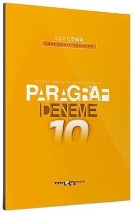 2021 DGS Paragraf 10 Deneme Marka Yayınları