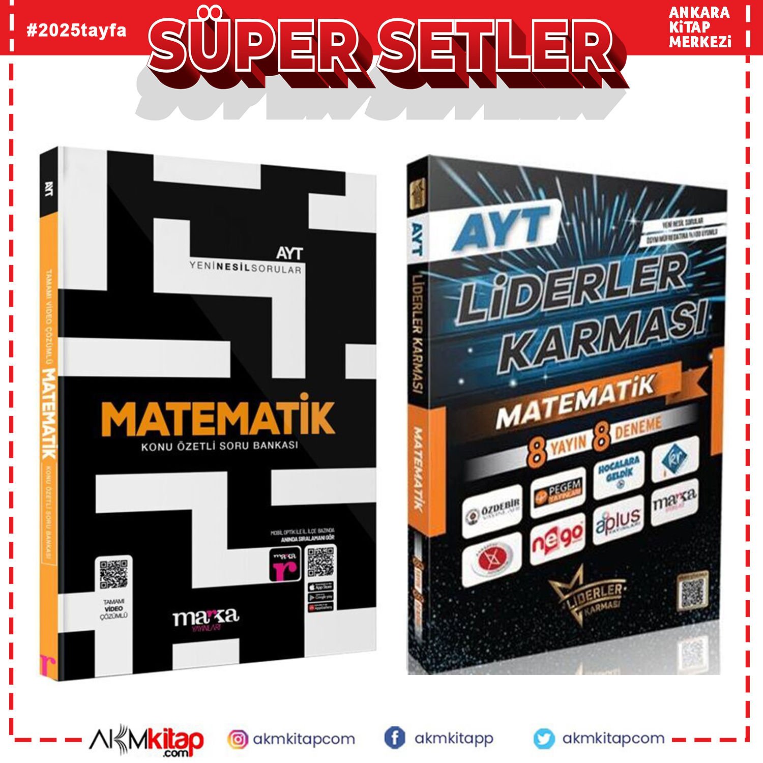 Marka Yayınları AYT Matematik Soru Bankası ve Liderler Deneme Seti 2 Kitap