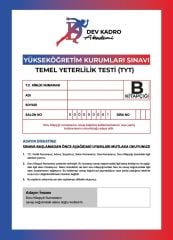 YKS TYT Tüm Dersler Türkiye Geneli Deneme Dev Kadro Akademi Yayınları