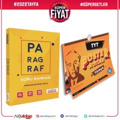 KR Akademi TYT Türkçe Poster ve AKM Paragraf Soru Bankası Seti 2 Kitap