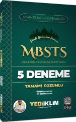 MBSTS Mesleki Bilgiler Seviye Tespit Sınavı Tamamı Çözümlü 5 Deneme Yediiklim Yayınları