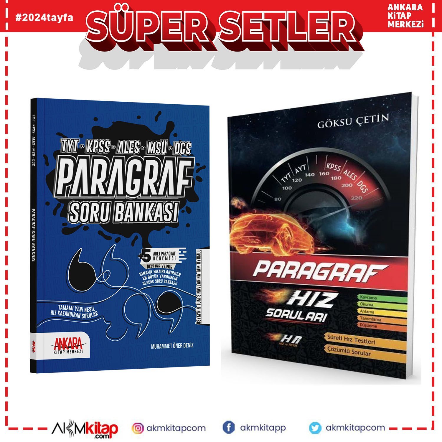Hız ve Renk Paragraf ile AKM Paragraf Soru Bankası Seti 2 Kitap