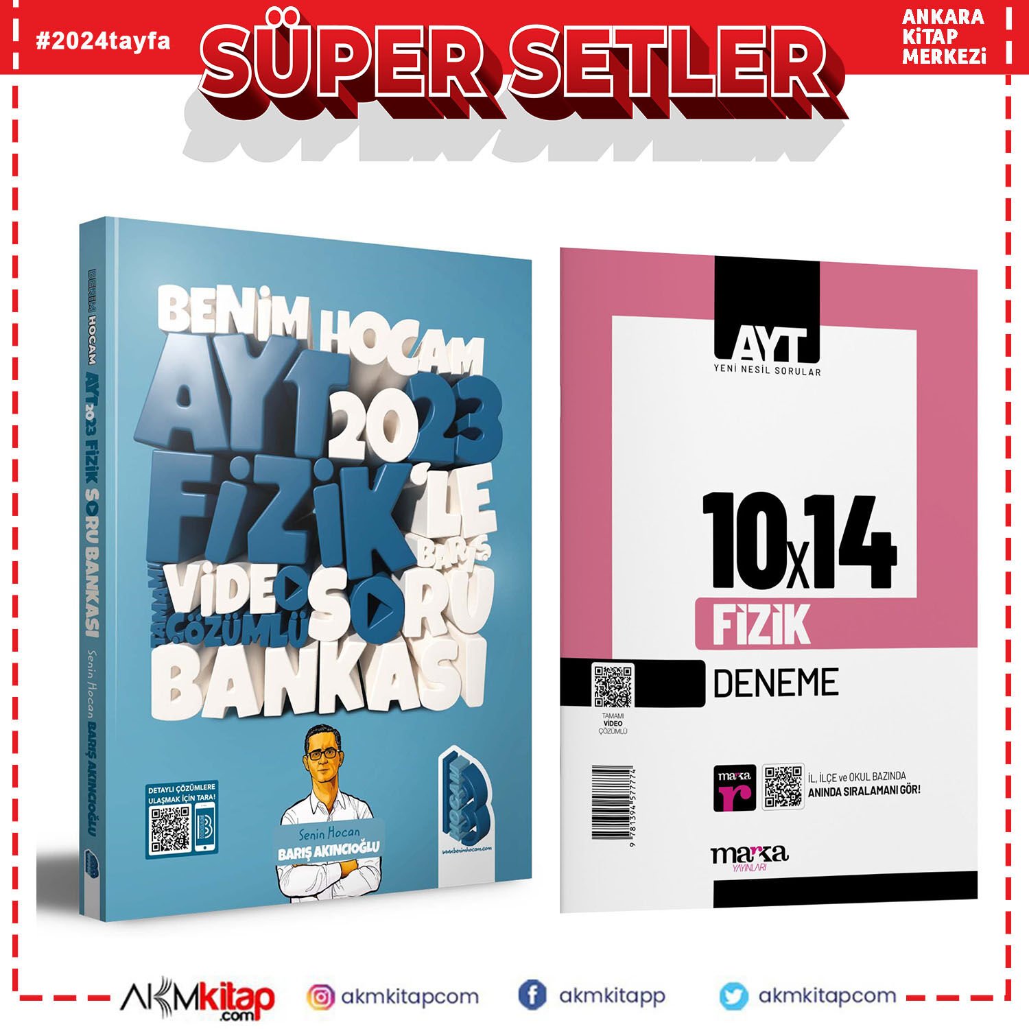 Benim Hocam AYT Fizik 2023 Fizik Soru ve Marka Deneme Seti 2 Kitap