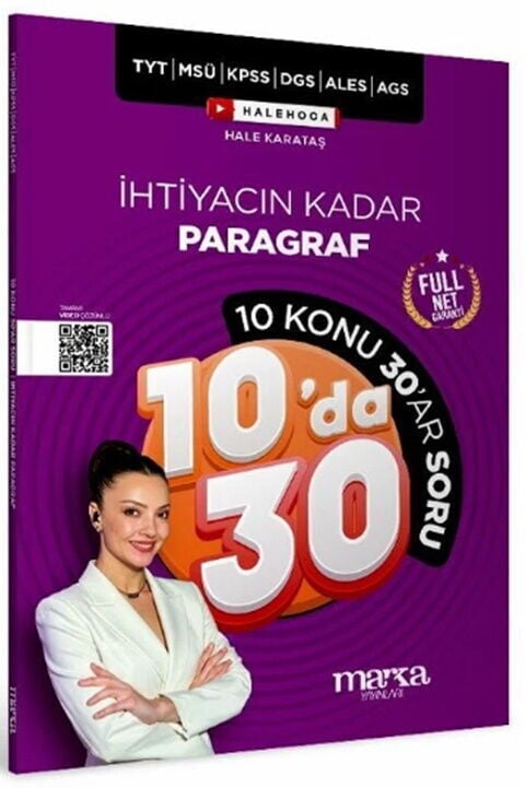 KPSS MEB AGS TYT MSÜ DGS ALES İhtiyacın Kadar Paragraf 10 da 30 Soru Bankası Marka