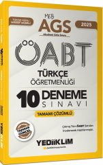 2025 MEB AGS ÖABT Türkçe Öğretmenliği Tamamı Çözümlü 10 Deneme Sınavı Yediiklim Yayınları