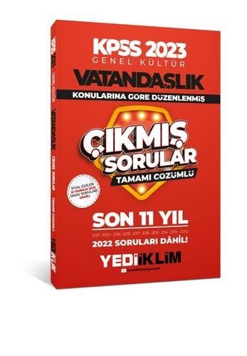 2023 KPSS Genel Kültür Vatandaşlık Konularına Göre Tamamı Çözümlü Son 11 Yıl Çıkmış Sorular Yediiklim Yayınları