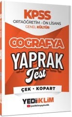 2026 KPSS Ortaöğretim Ön Lisans Coğrafya Çek Kopart Yaprak Test Yediiklim Yayınları