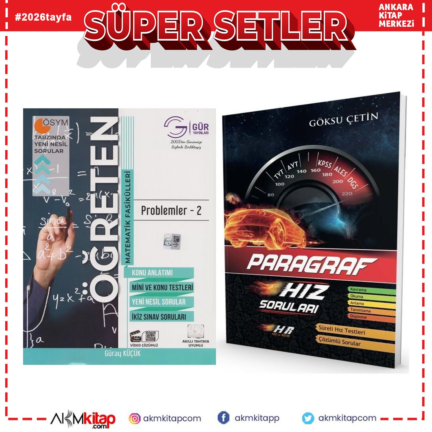 Hız ve Renk Paragraf ile Gür Yayınları Problemler 2 Soru Bankası Seti 2 Kitap