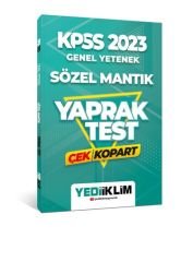 2023 KPSS Genel Yetenek Sözel Mantık Çek Kopart Yaprak Test Yediiklim Yayınları