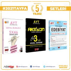 Yargı Yayınları AYT Sosyal Bilimler 2 Deneme Aksiyon Sözel Deneme ve AYT Edebiyat 20 x 24 Deneme Seti 3 Kitap