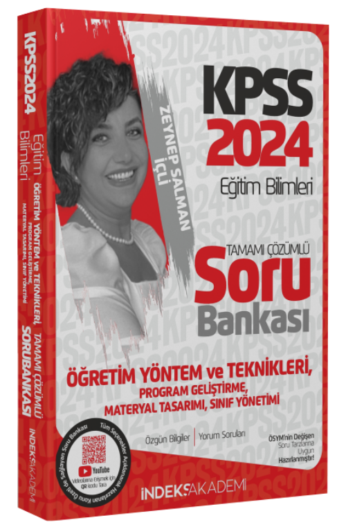 2024 KPSS Eğitim Bilimleri Öğretim Yöntem Teknikleri Program Geliştirme Soru Bankası İndeks Akademi