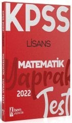 2022 KPSS Lisans Genel Yetenek Matematik Yaprak Test  İsem Yayınları