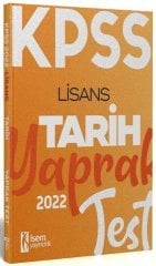 2022 KPSS Lisans Genel Kültür Tarih Yaprak Test İsem Yayınları