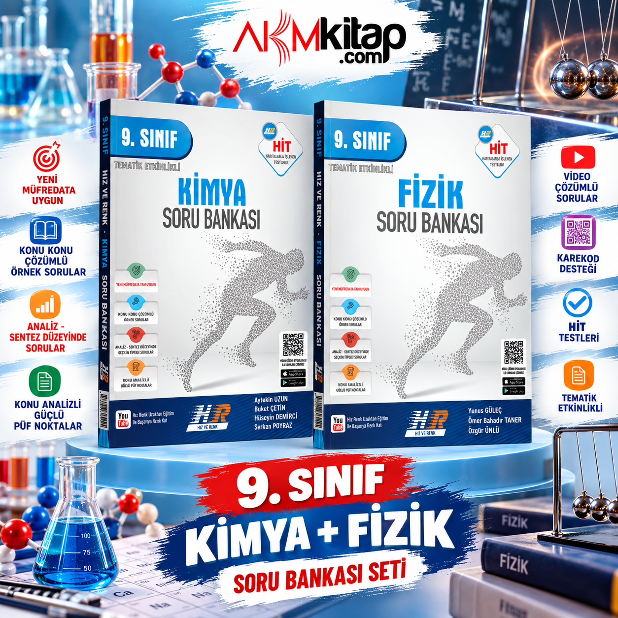 Hız ve Renk 9.Sınıf HİT Fizik ve Kimya Soru Bankası Seti 2 Kitap