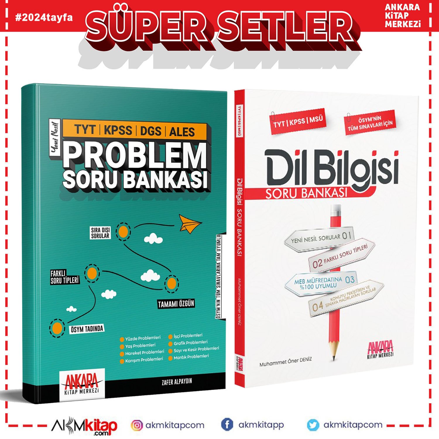 Ankara Kitap Merkezi Dil Bilgisi ve Problemler Soru Bankası Seti 2 Kitap