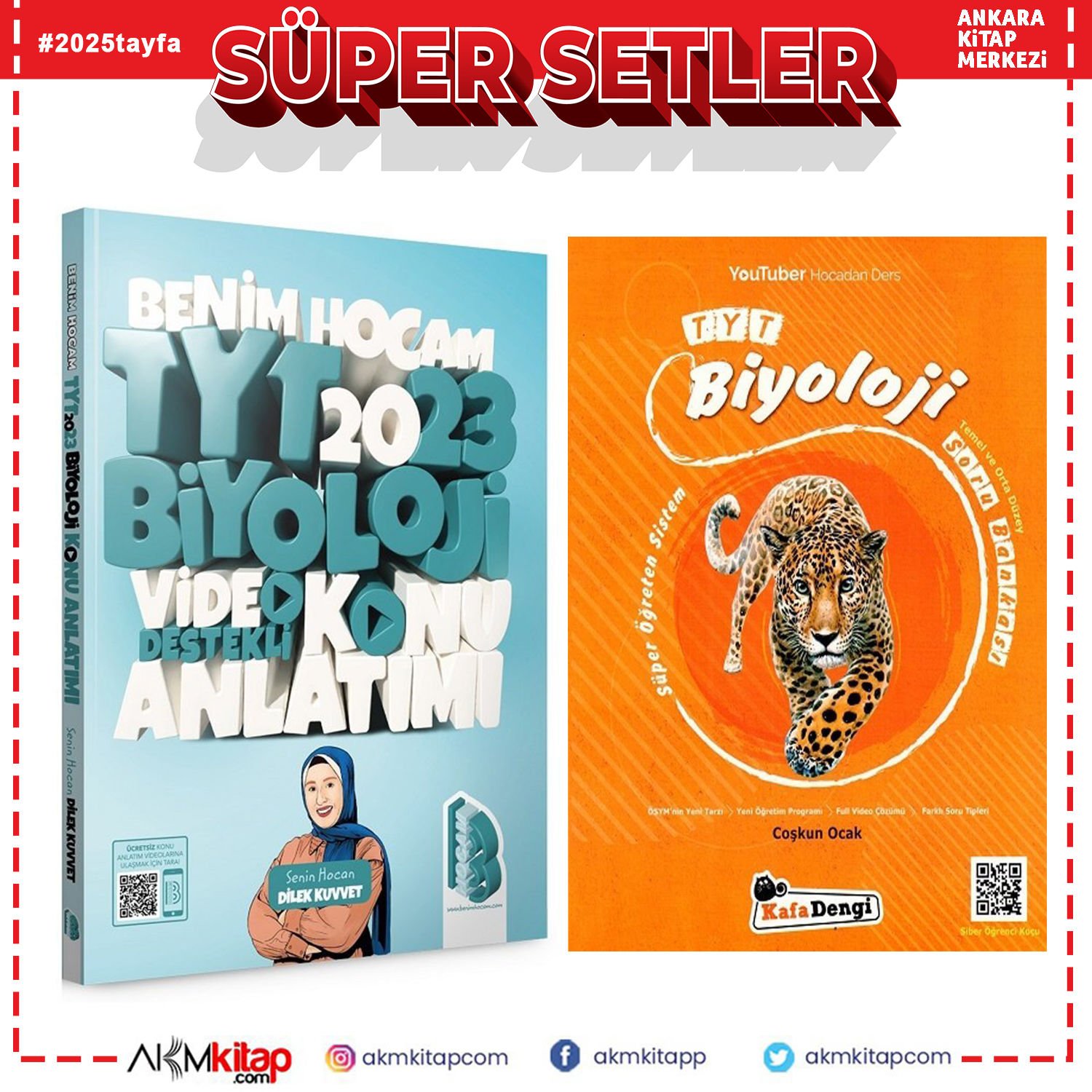 Benim Hocam 2023 TYT Biyoloji Konu ve Kafa Dengi Temel ve Orta Düzey Soru Bankası Seti 2 Kitap