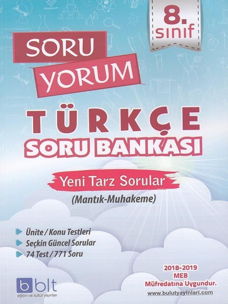 8.Sınıf Soru Yorum Türkçe Soru Bankası Bulut Eğitim Kültür Yayınları