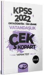 2022 KPSS Ortaöğretim Ön Lisans Genel Kültür Vatandaşlık Çek Kopart Yaprak Test Yediiklim Yayınları