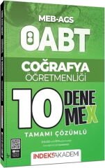 ÖABT MEB AGS Coğrafya Öğretmenliği 10 DenemeX Çözümlü İndeks Akademi