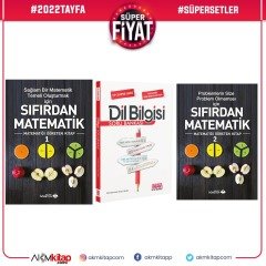 Sıfırdan Adım Adım Öğreten Matematik 1 ve 2 ile AKM Dil Bilgisi Soru Bankası Seti 3 Kitap